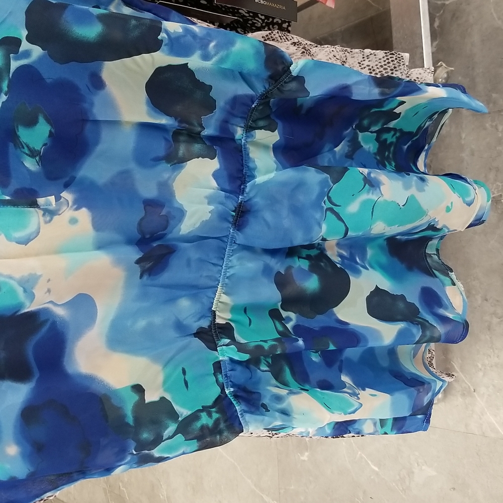 BCBG MAXAZRIA Chiffon Dress Swimsuit Cover up Butterflies Watercolor Paint Print - Picture 9 of 9